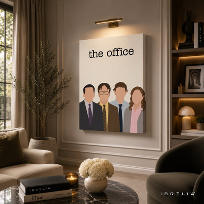 The Office Minimalist Character Wall Art – Modern TV Series Fan Art 4K Wrapped MDF Frame | IBRELIA™