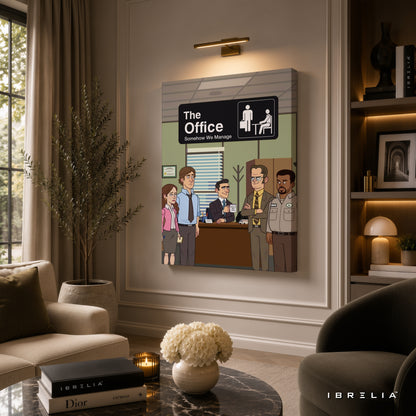 The Office "Somehow We Manage" Premium Wall Art – Dunder Mifflin Cartoon 4K Wrapped MDF Frame | IBRELIA™