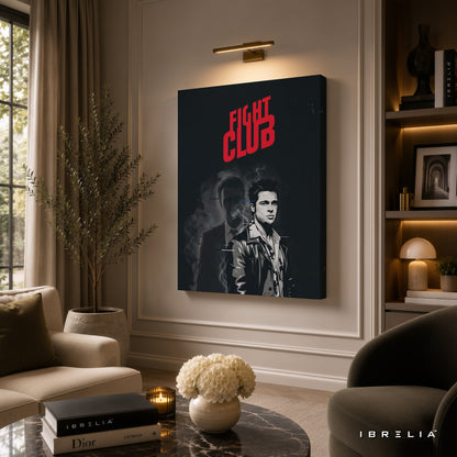Fight Club Premium Canvas Wall Art – Tyler Durden Minimalist Movie Artwork | Cult Classic Cinema Decor | IBRELIA™