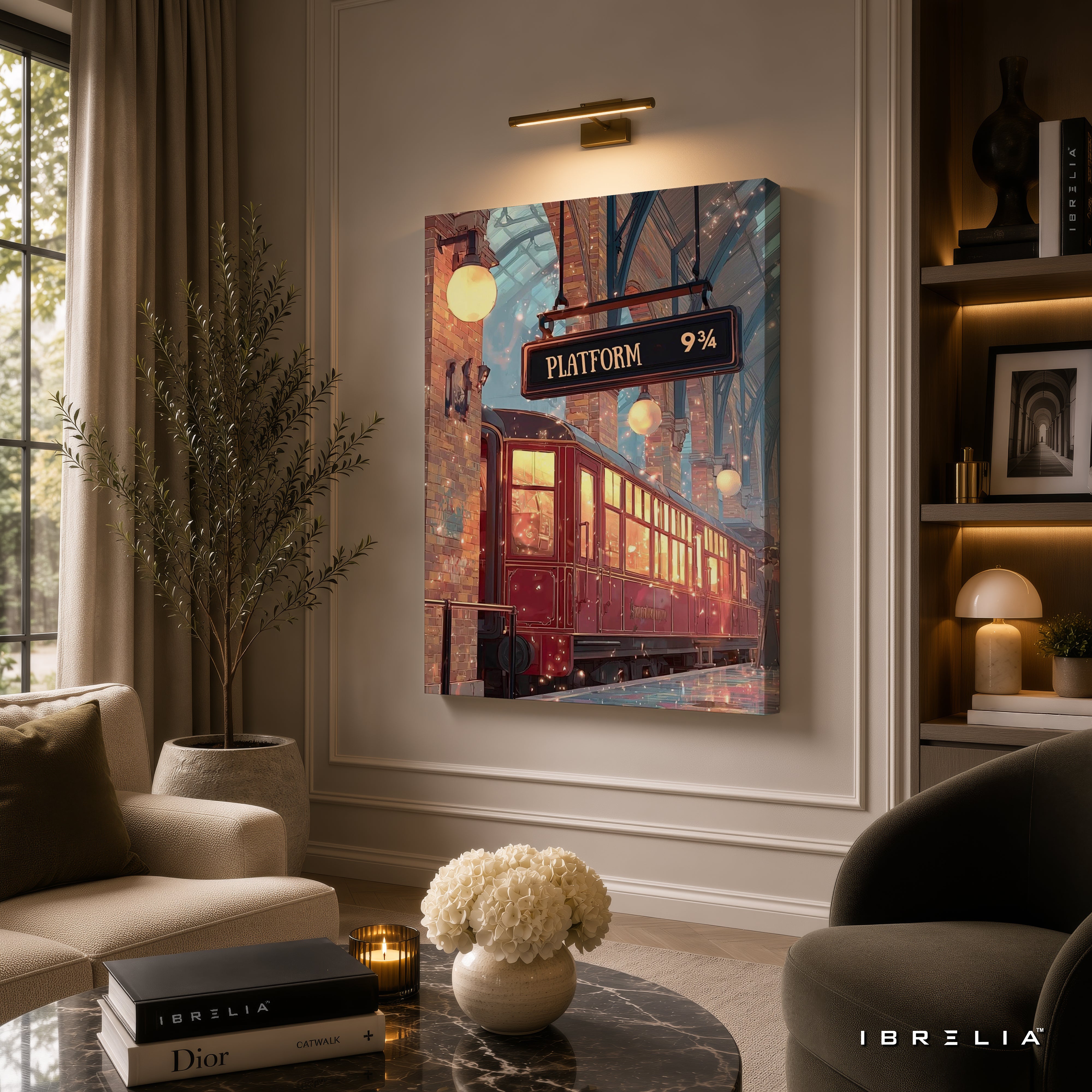 Harry Potter Platform 9¾ Wall Art – Hogwarts Express Premium Wrapped MDF Wall Decor | IBRELIA™