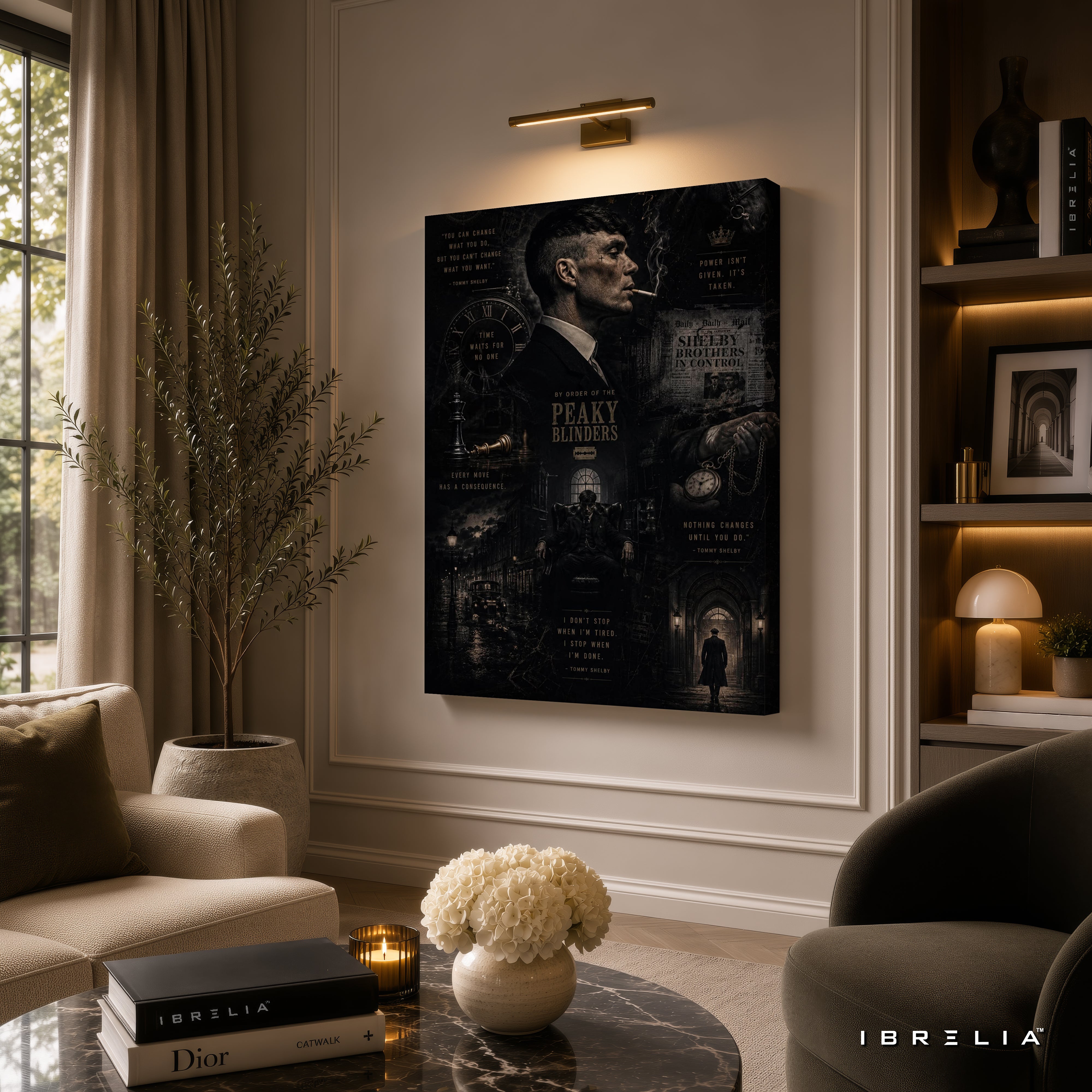 Thomas Shelby Vintage Collage Premium Wall Art – Peaky Blinders 4K Wrapped MDF Frame | IBRELIA™