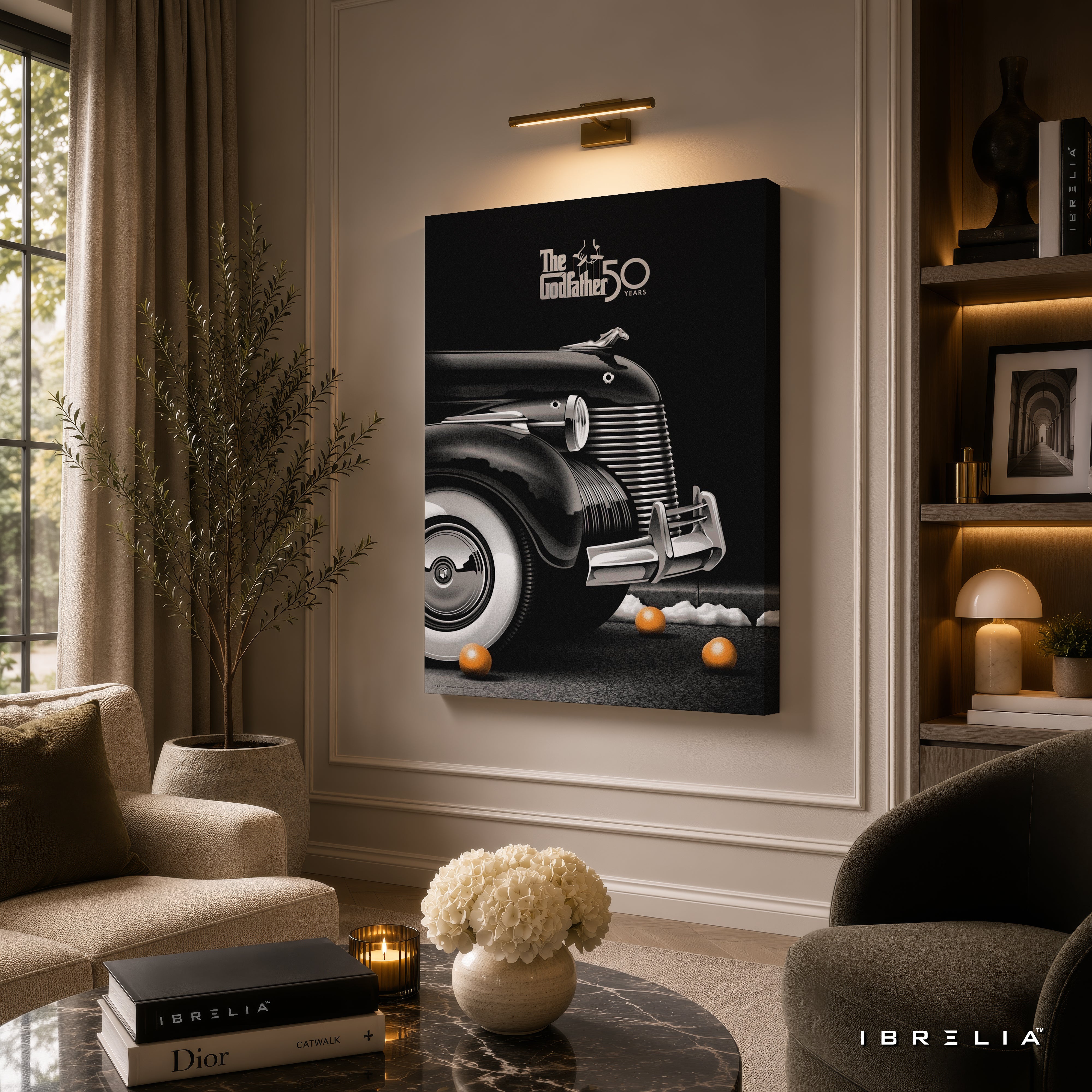 The Godfather 50th Anniversary Wall Art – Classic Vintage Car Premium Movie Wall Decor | IBRELIA™