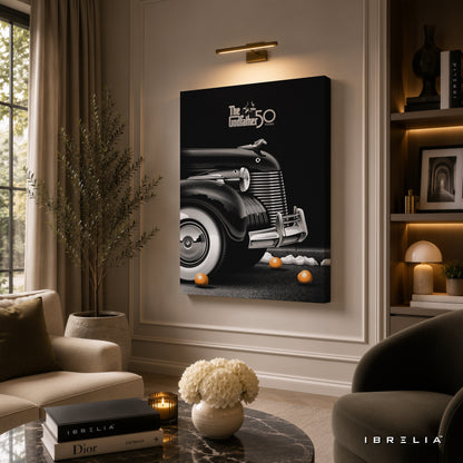 The Godfather 50th Anniversary Wall Art – Classic Vintage Car Premium Movie Wall Decor | IBRELIA™