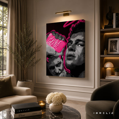 Fight Club Pink Soap Premium Canvas Wall Art – Tyler Durden & The Narrator Movie Artwork | Cult Classic Canvas Decor | IBRELIA™