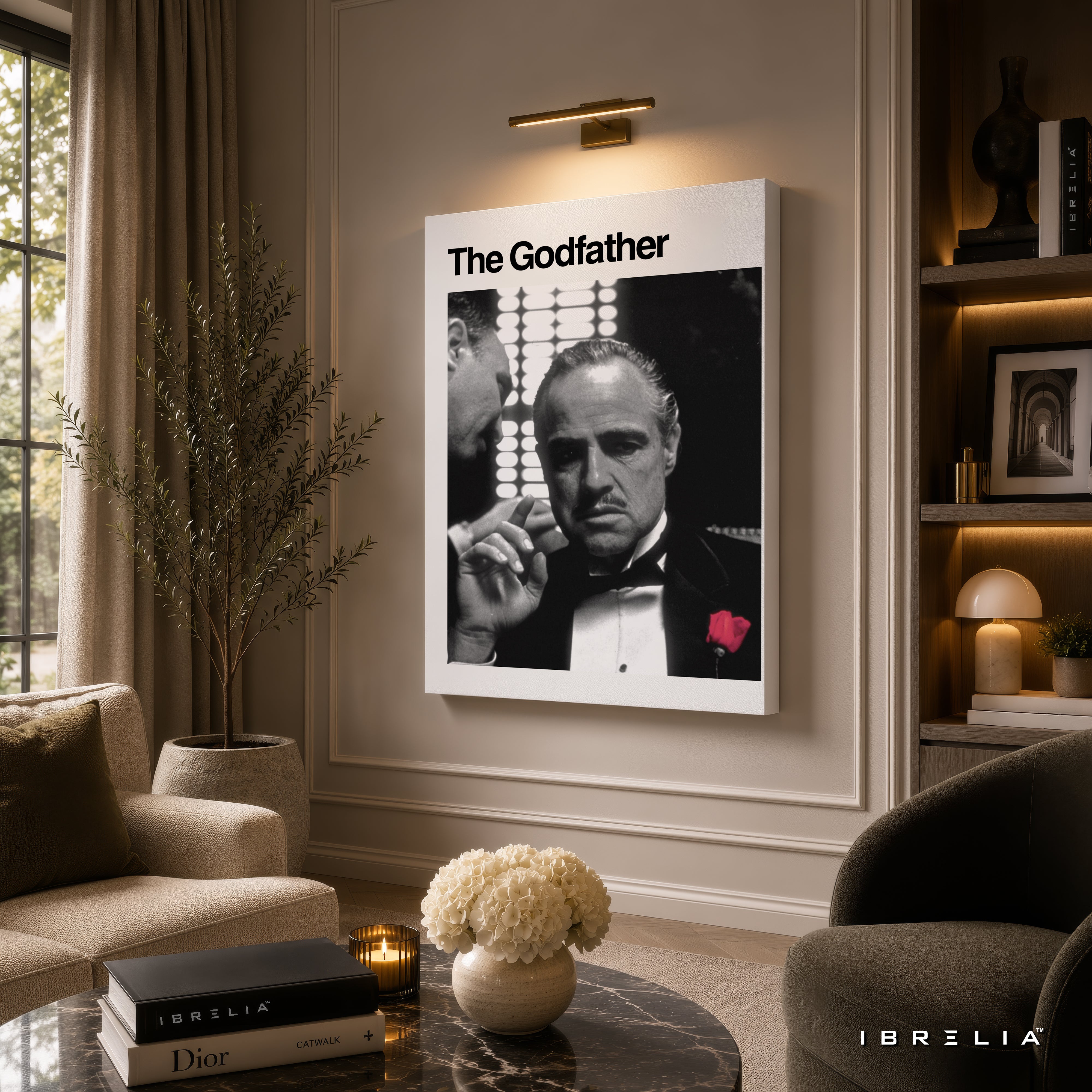 The Godfather Don Vito Corleone Wall Art – Classic Black & White Movie Poster | IBRELIA™