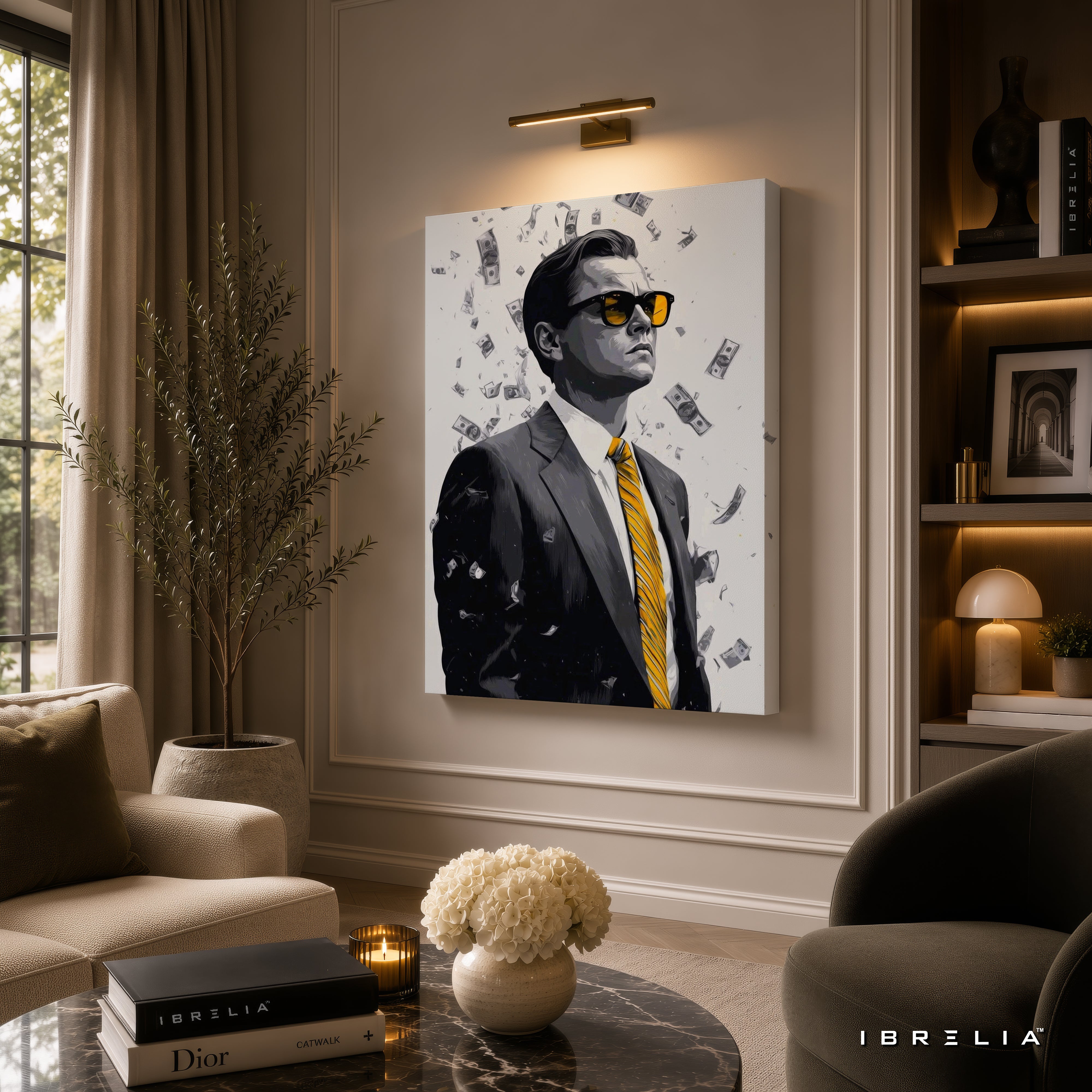 The Wolf of Wall Street Leonardo DiCaprio Canvas Wall Art – Premium Wrapped Movie Wall Decor | IBRELIA™