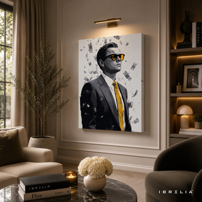 The Wolf of Wall Street Leonardo DiCaprio Canvas Wall Art – Premium Wrapped Movie Wall Decor | IBRELIA™