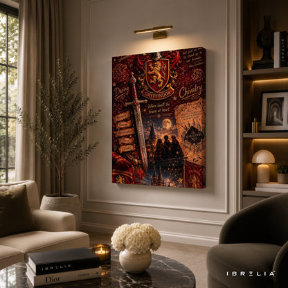 Harry Potter Gryffindor House Collage Wall Art – Premium Wrapped MDF Wall Decor | IBRELIA™