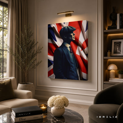 Thomas Shelby Union Jack Premium Wall Art – Peaky Blinders 4K Wrapped MDF Frame | IBRELIA™