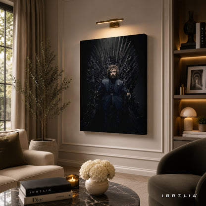 Tyrion Lannister Iron Throne Premium Wall Art – Game of Thrones 4K Wrapped MDF Frame | IBRELIA™