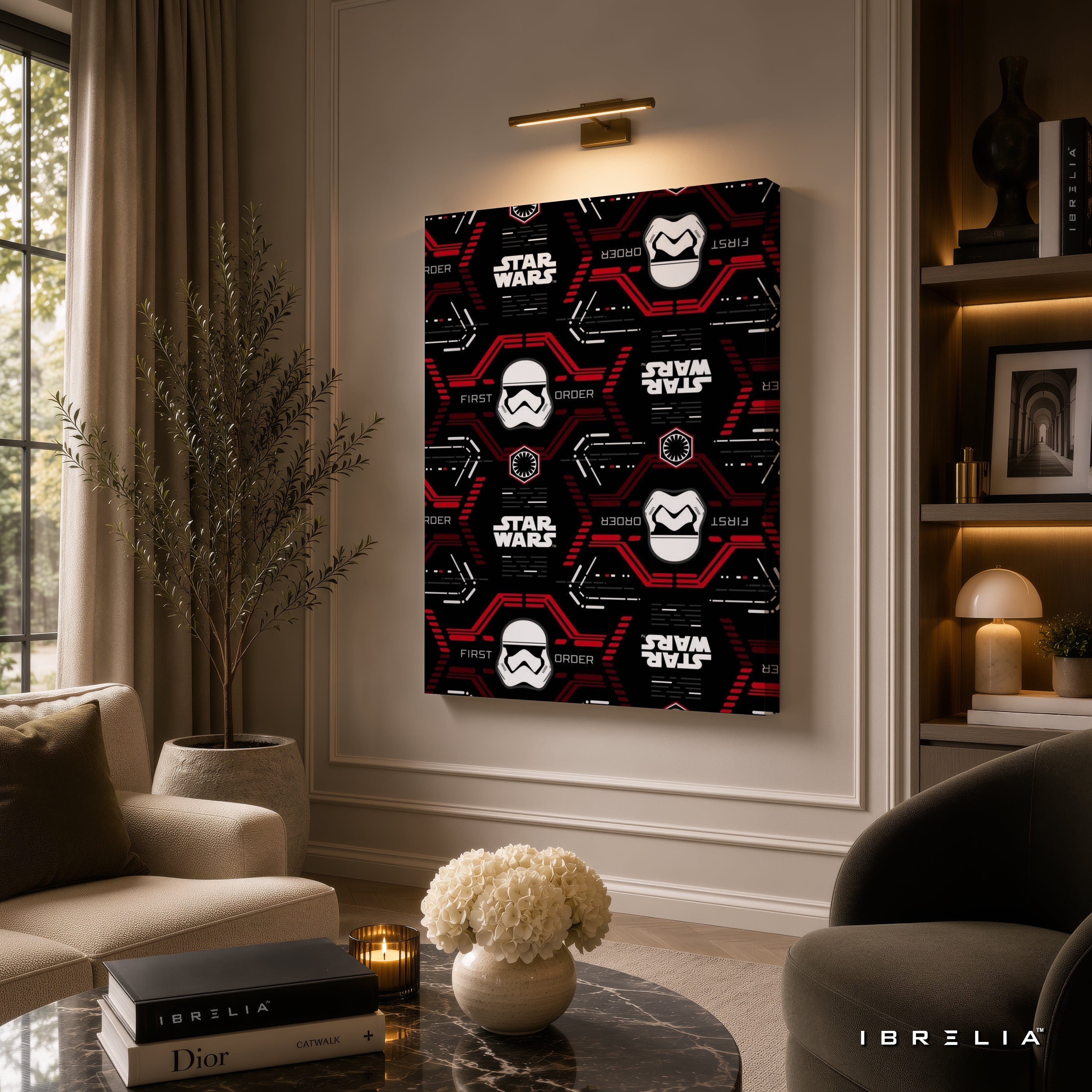 Star Wars First Order Pattern Premium Canvas Wall Art – Stormtrooper Minimalist Poster | Sci-Fi Movie Decor | IBRELIA™
