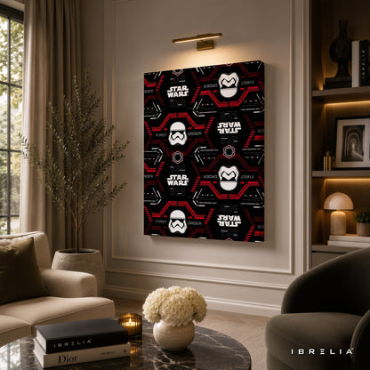 Star Wars First Order Pattern Premium Canvas Wall Art – Stormtrooper Minimalist Poster | Sci-Fi Movie Decor | IBRELIA™