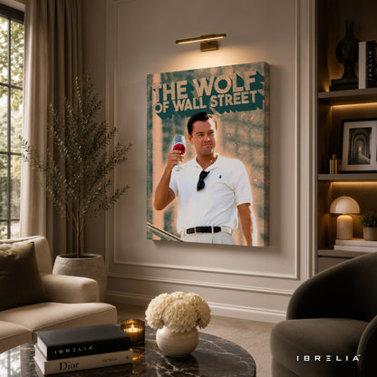 The Wolf of Wall Street Leonardo DiCaprio Premium Canvas Wall Art – Luxury Movie Inspired Wrapped Wall Decor | IBRELIA™