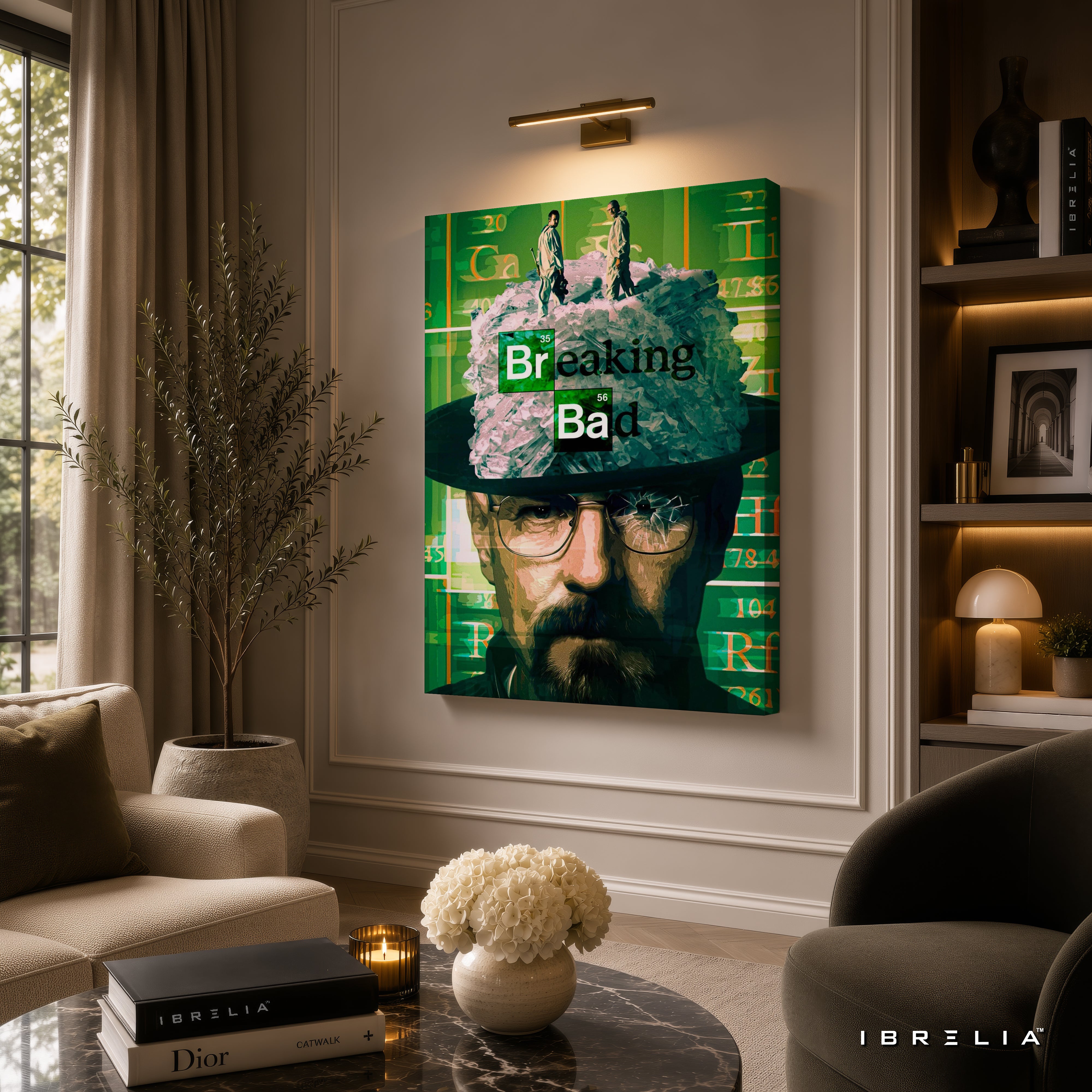 Breaking Bad Heisenberg Crystal Hat Canvas Wall Art – Walter White Breaking Bad Canvas Print | Breaking Bad Wall Decor | IBRELIA™