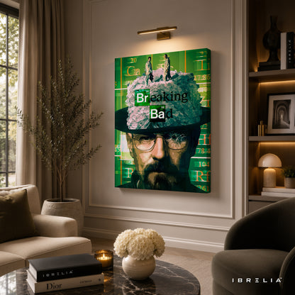 Breaking Bad Heisenberg Crystal Hat Canvas Wall Art – Walter White Breaking Bad Canvas Print | Breaking Bad Wall Decor | IBRELIA™