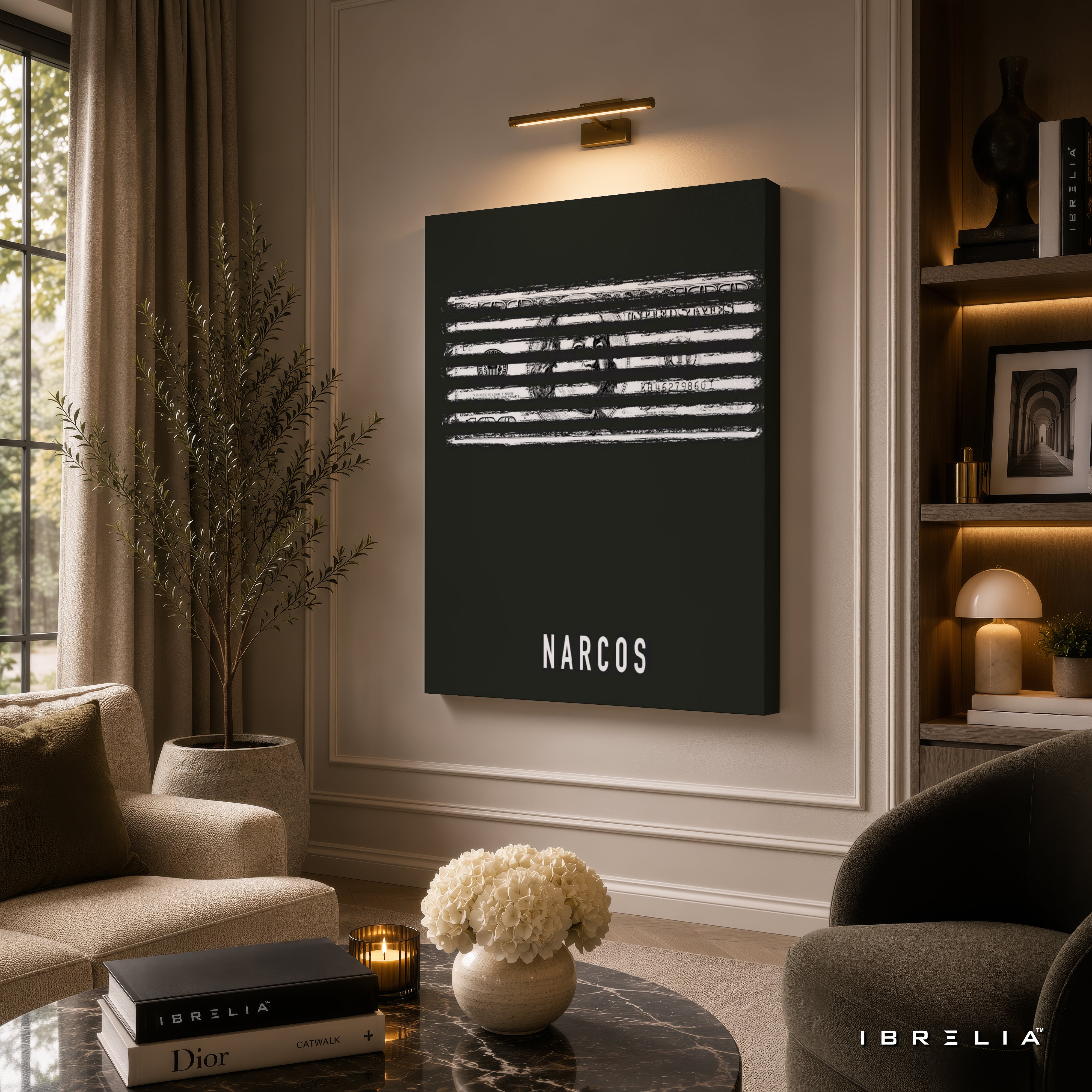 Narcos Money Lines Premium Wall Art – Netflix Minimalist Crime Series 4K Wrapped MDF Frame | IBRELIA™