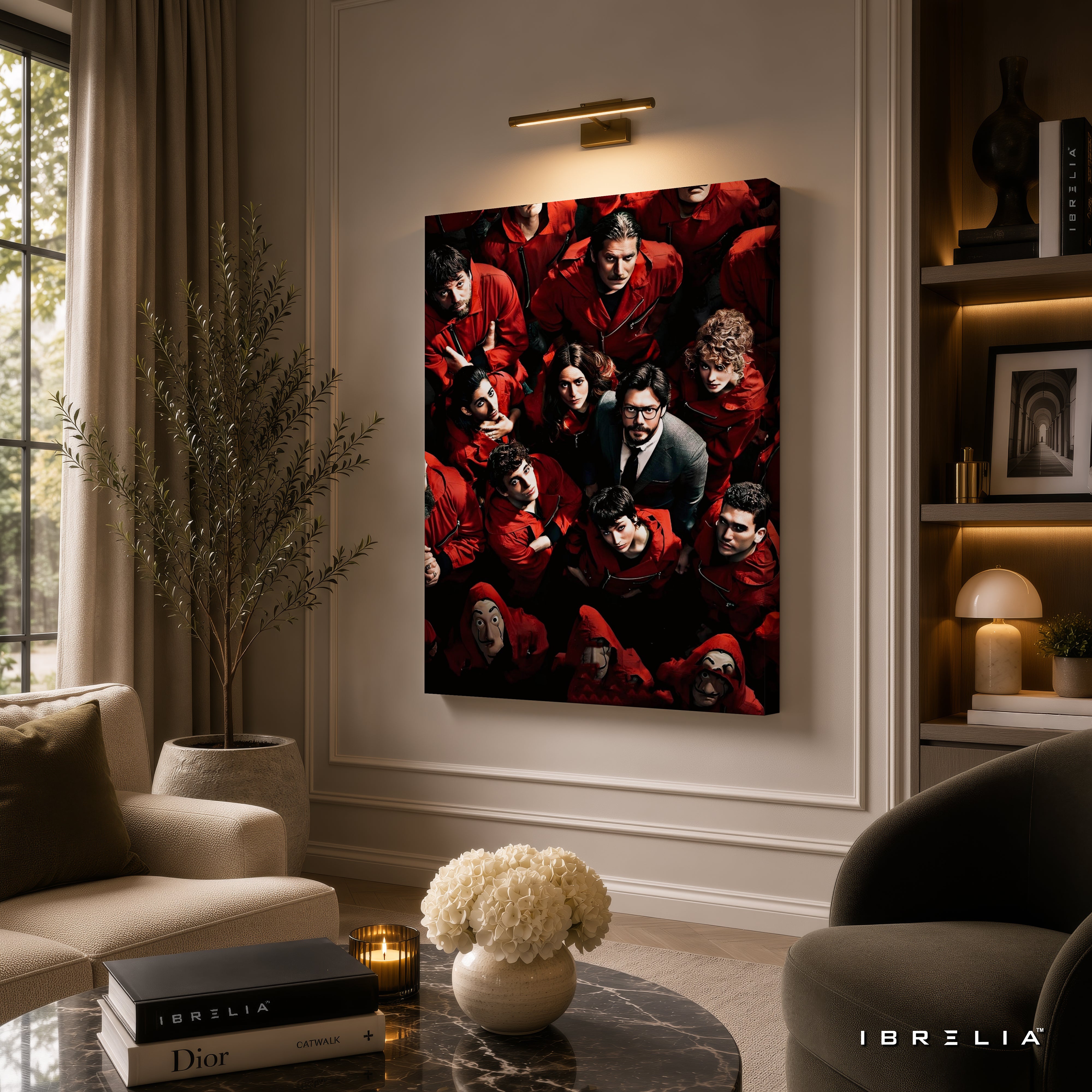 Money Heist Team Premium Wall Art – La Casa de Papel Crew 4K Wrapped MDF Frame | IBRELIA™