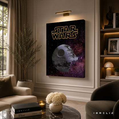 Star Wars Death Star Premium Canvas Wall Art – Galactic Space Movie Poster | Sci-Fi Home Decor | IBRELIA™