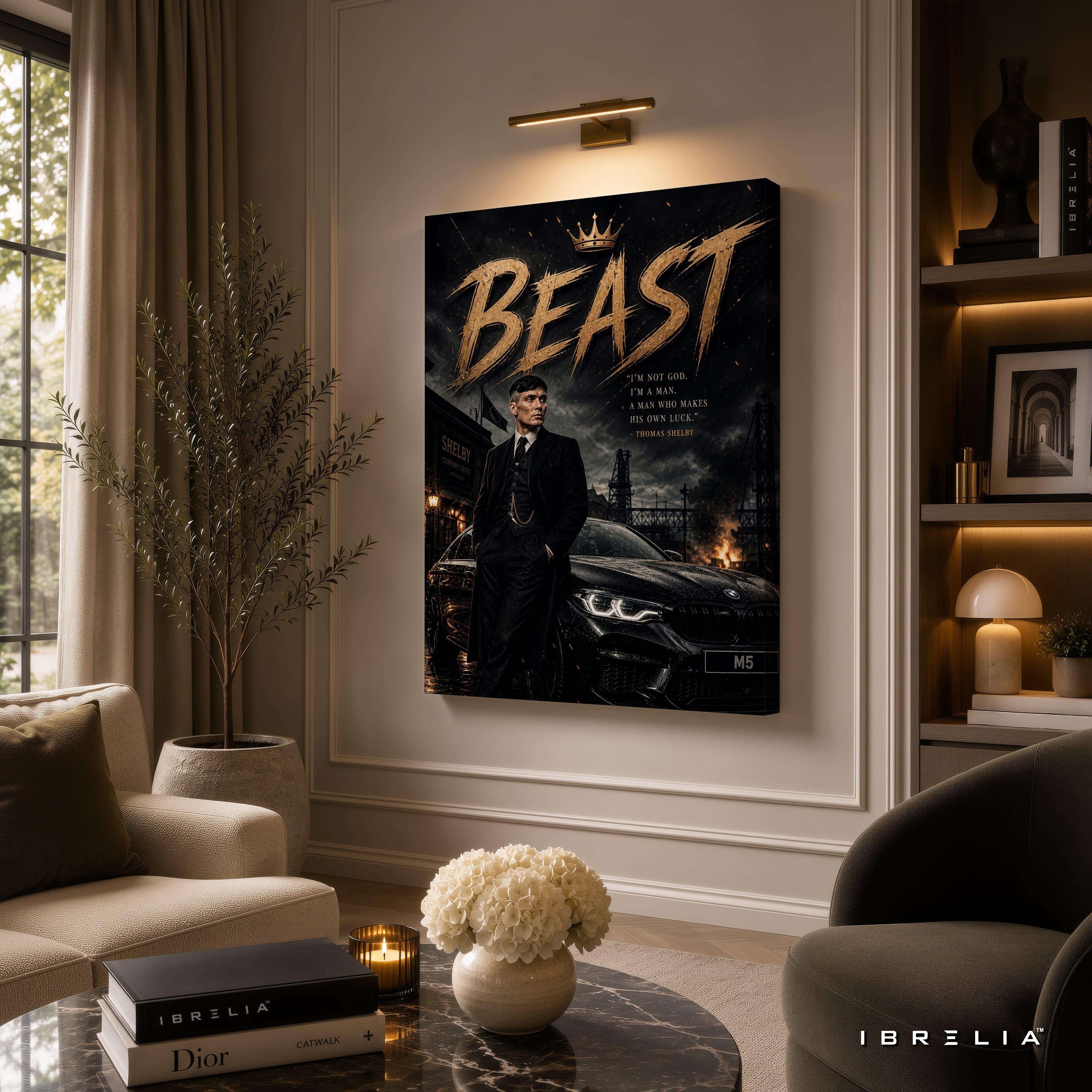 Thomas Shelby Beast Premium Wall Art – Peaky Blinders 4K Wrapped MDF Frame | IBRELIA™