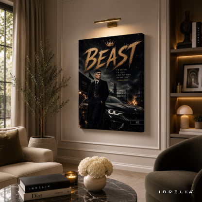 Thomas Shelby Beast Premium Wall Art – Peaky Blinders 4K Wrapped MDF Frame | IBRELIA™