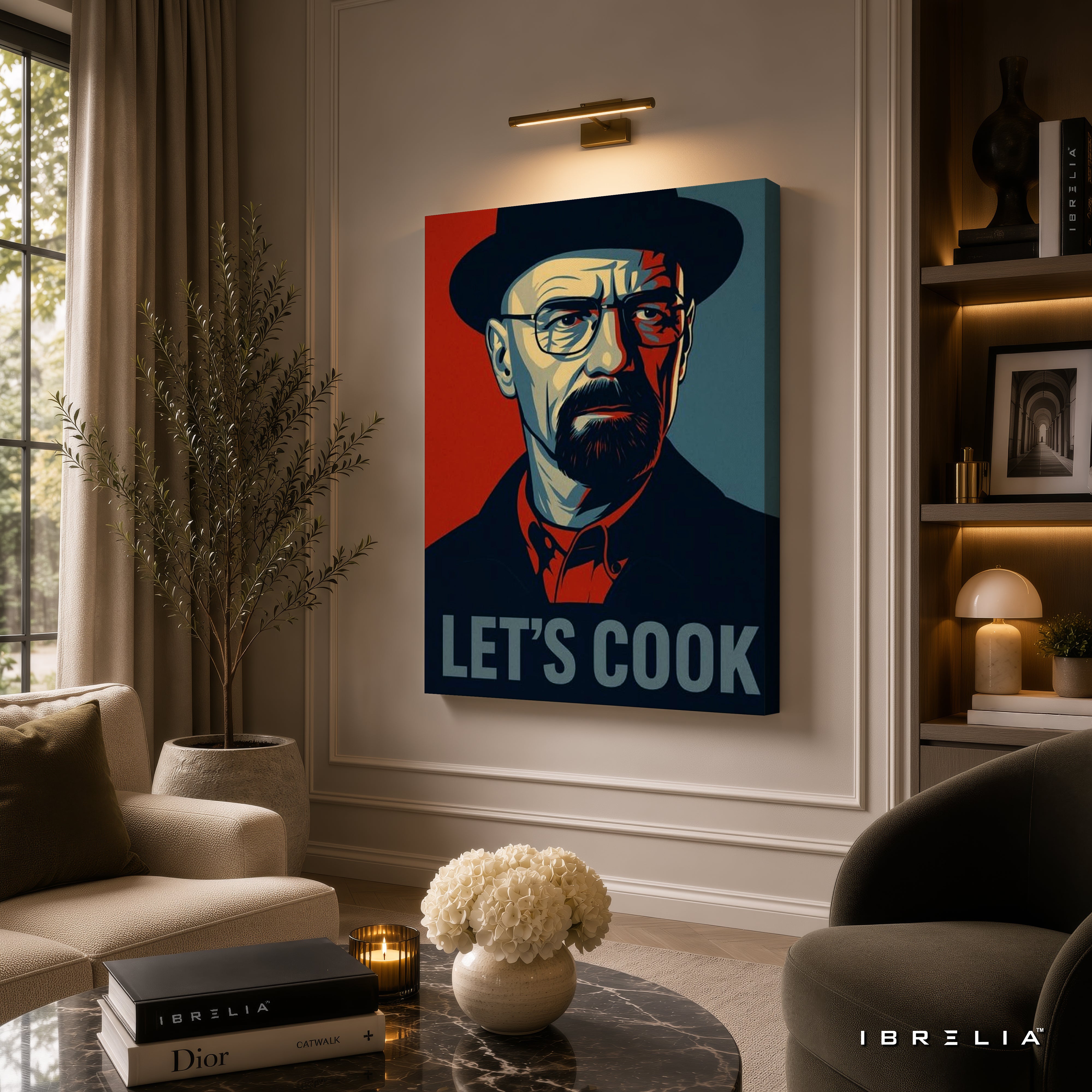 Breaking Bad "Let's Cook" Canvas Wall Art – Heisenberg Walter White Pop Art Canvas Print | Breaking Bad Wall Decor | IBRELIA™