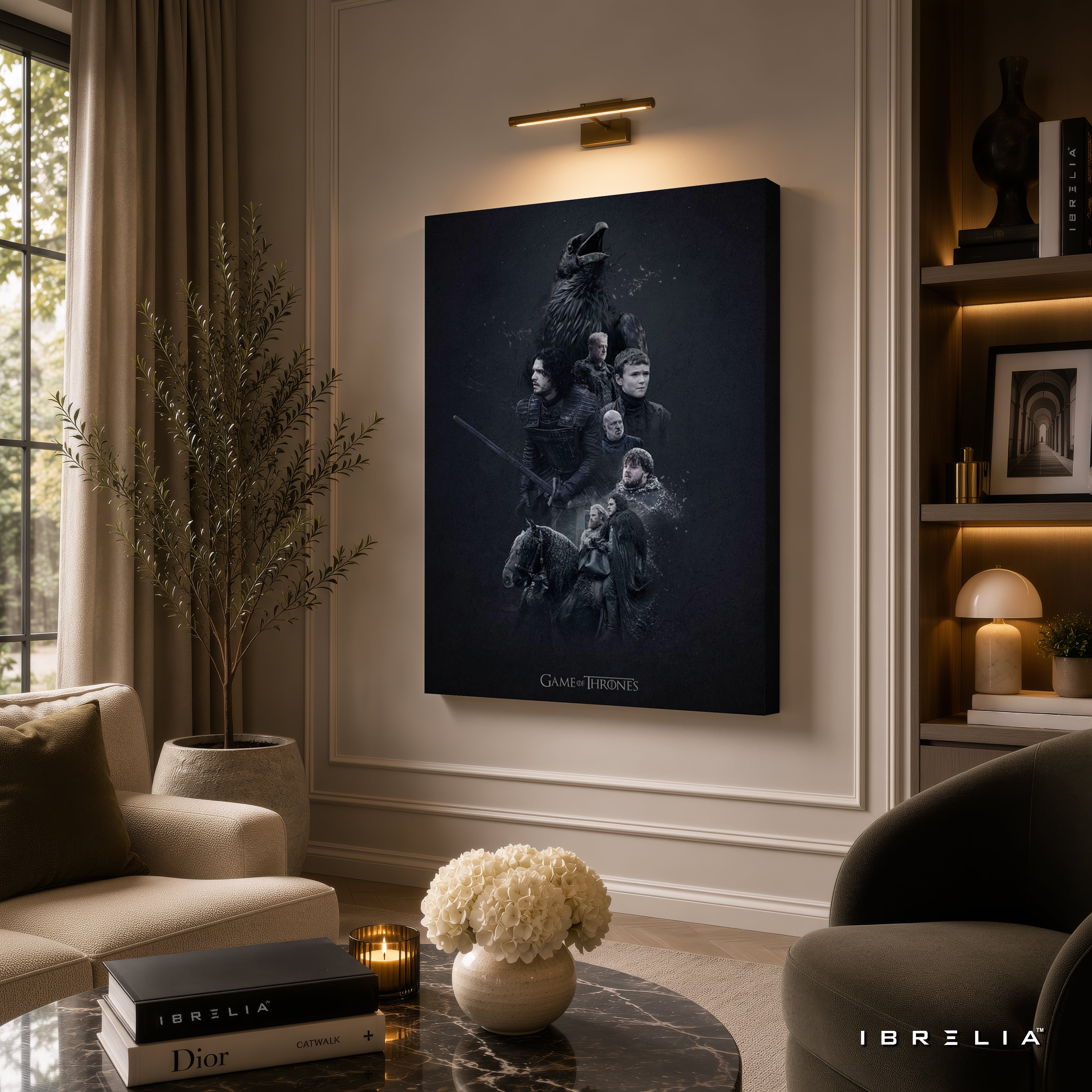 Game of Thrones Night's Watch Premium Wall Art – Jon Snow 4K Wrapped MDF Frame | IBRELIA™