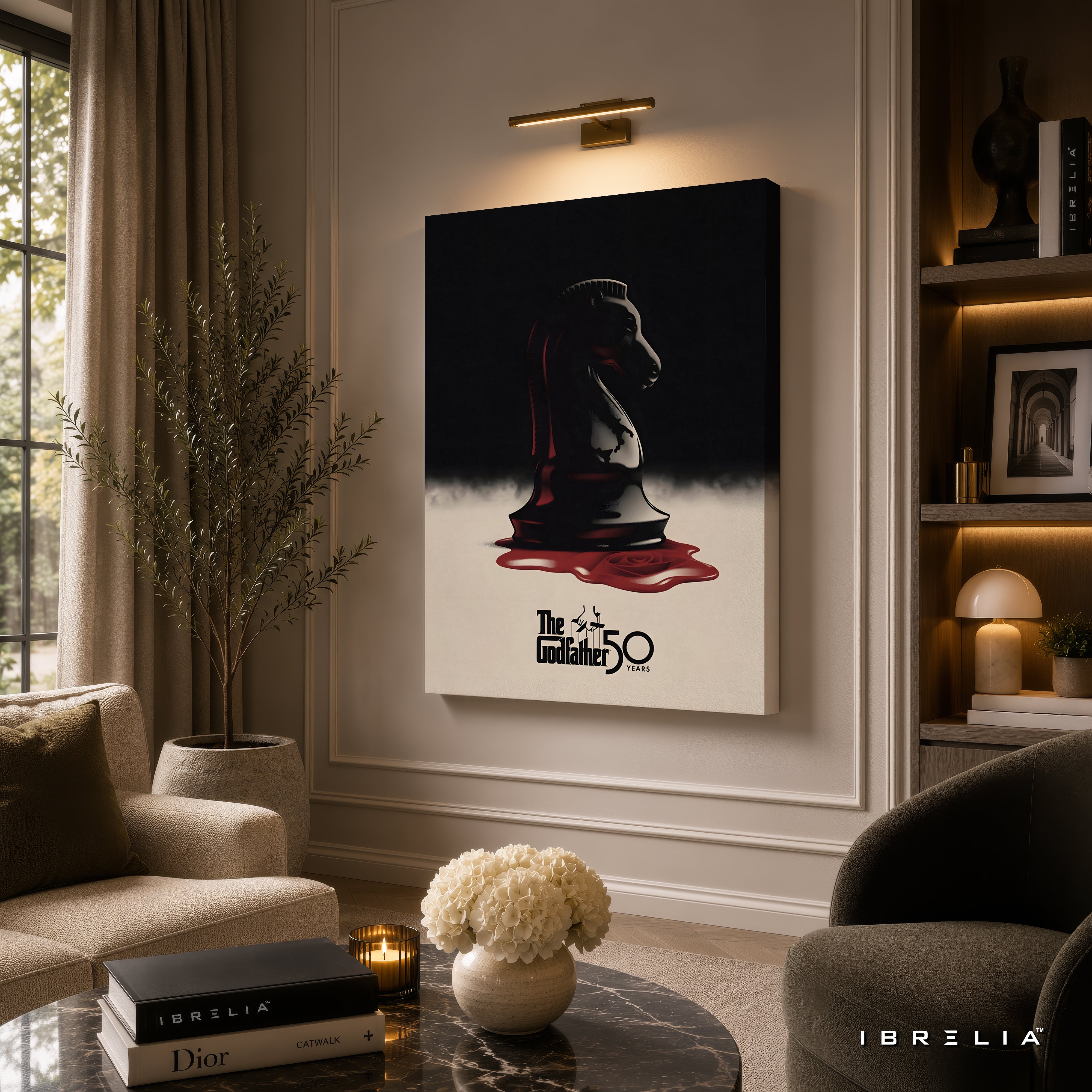 The Godfather 50th Anniversary Wrapped Frame Wall Art | Chess Knight Mafia Artwork | IBRELIA™