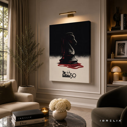The Godfather 50th Anniversary Wrapped Frame Wall Art | Chess Knight Mafia Artwork | IBRELIA™