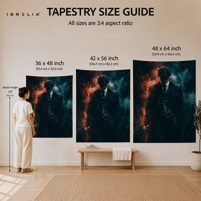 Thomas Shelby Fire & Smoke Wall Tapestry | Premium Heavyweight Jute Fabric Wall Hanging