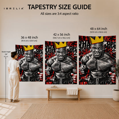 Mike Tyson Urban Graffiti Wall Tapestry | Premium Heavyweight Jute Fabric Wall Hanging