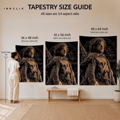 Jon Snow Warrior Game of Thrones Wall Tapestry | Premium Heavyweight Jute Fabric Wall Hanging