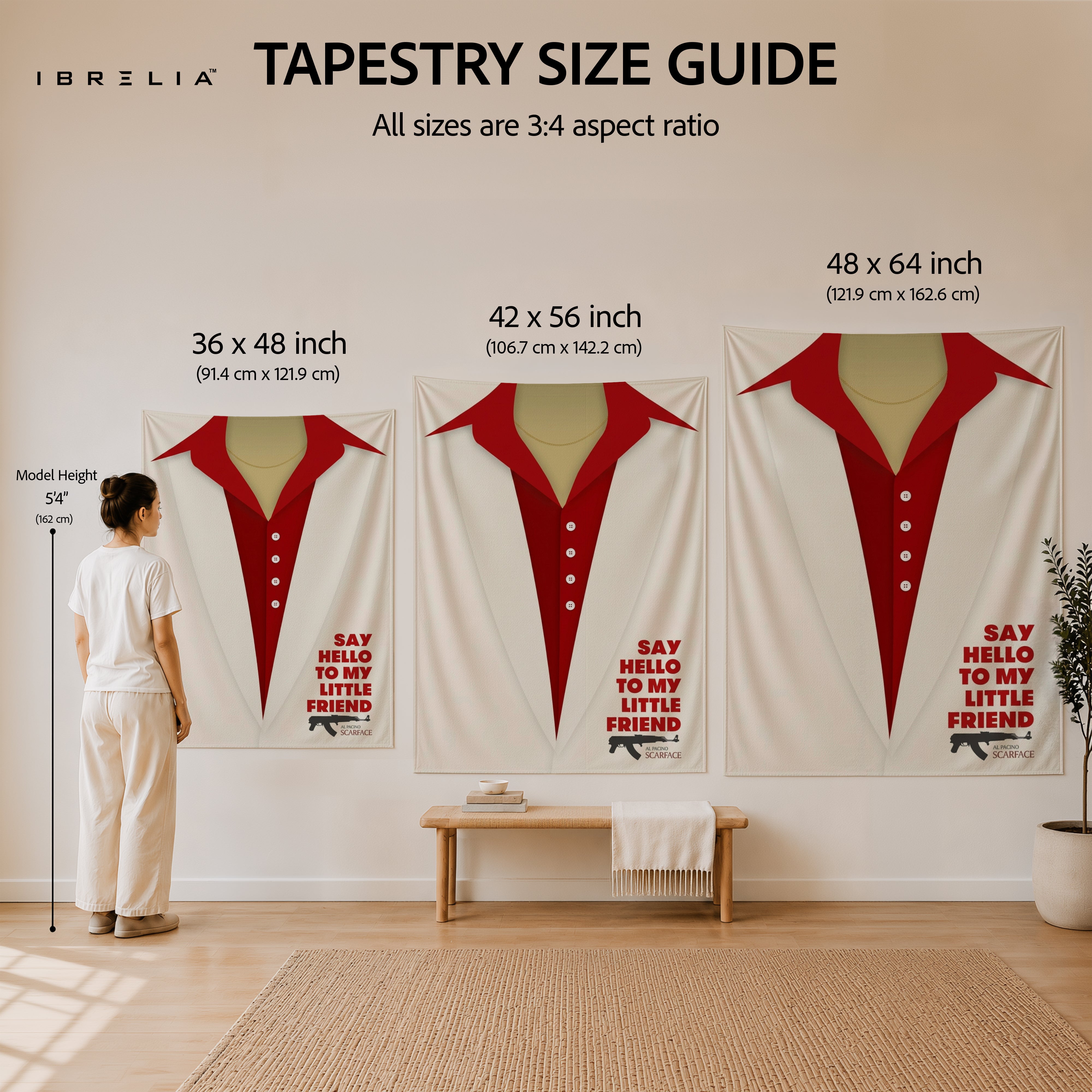 Scarface Minimalist Suit Wall Tapestry – Tony Montana Movie Wall Hanging & Home Decor in Pakistan