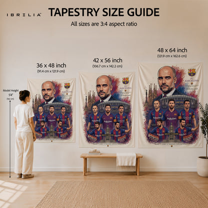 Pep Guardiola FC Barcelona Legend Wall Tapestry | Premium Heavyweight Jute Fabric Wall Hanging