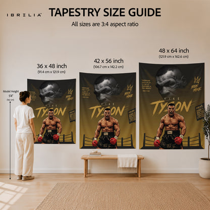 Mike Tyson Iron Mike Champion Wall Tapestry | Premium Heavyweight Jute Fabric Wall Hanging
