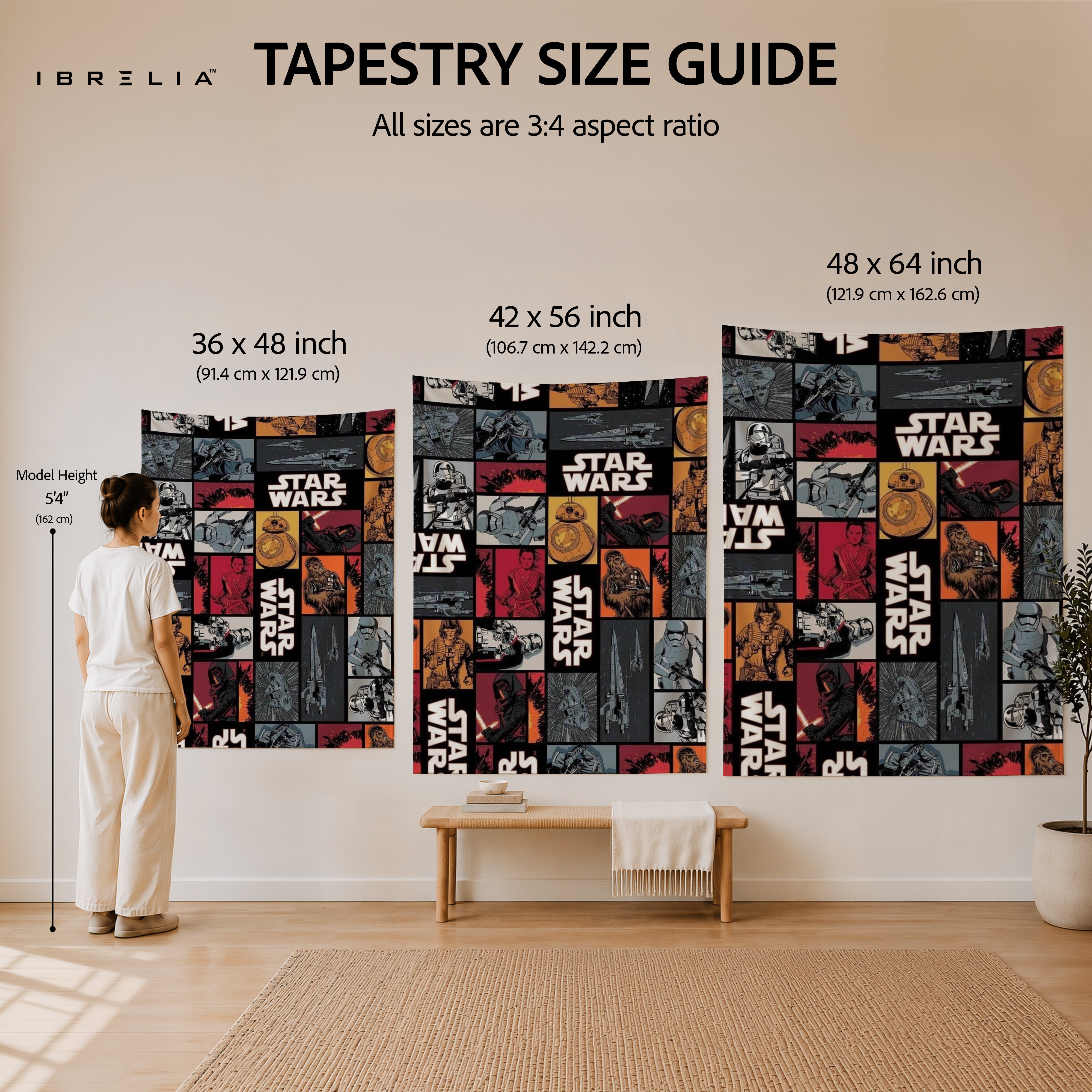 Star Wars Comic Collage Wall Tapestry – Vintage Sci-Fi Character Wall Hanging