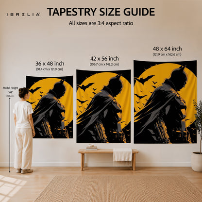 Batman Dark Moon Silhouette Wall Tapestry – Premium Superhero Wall Hanging & Home Decor in Pakistan