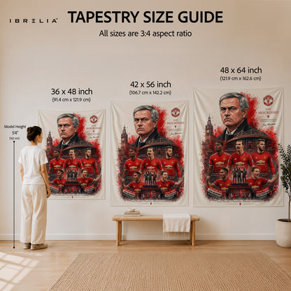 José Mourinho Manchester United Legend Wall Tapestry | Premium Heavyweight Jute Fabric Wall Hanging