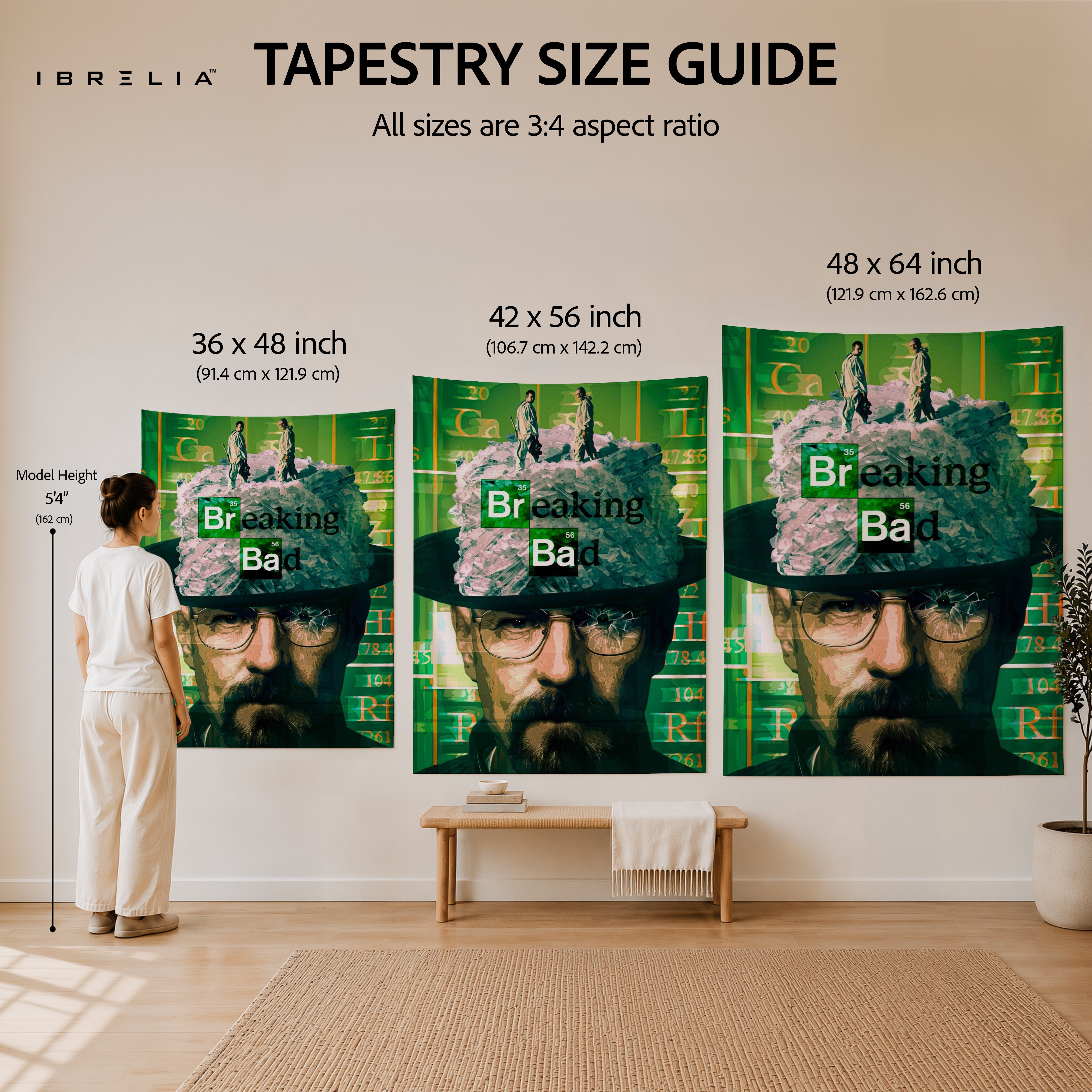 Breaking Bad Heisenberg Crystal Empire Wall Tapestry – Walter White Artwork