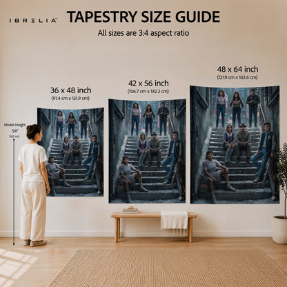 Stranger Things Ensemble Cast Wall Tapestry – Hawkins Adventure Wall Hanging