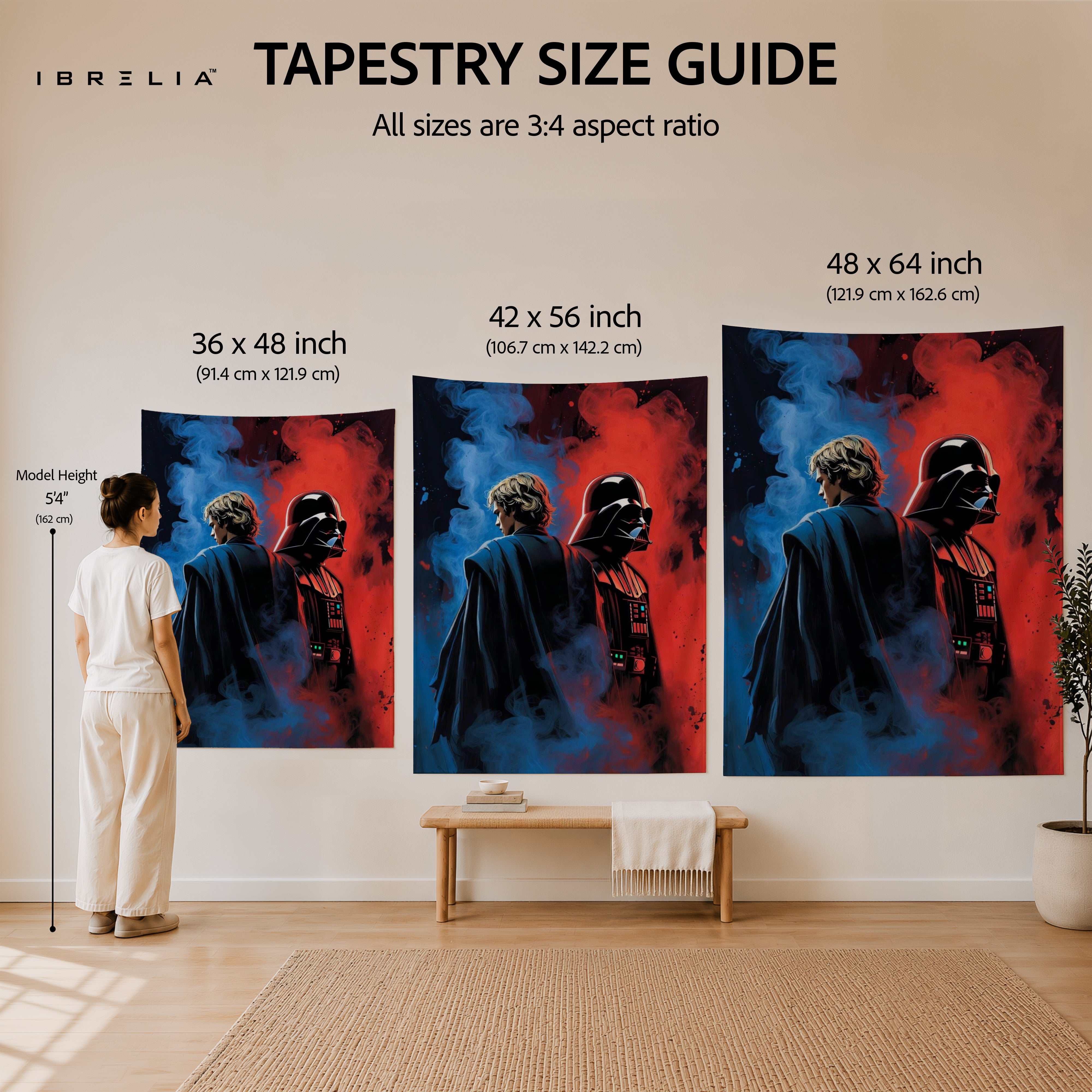 Luke Skywalker & Darth Vader Duality Wall Tapestry – Star Wars Epic Sci-Fi Wall Hanging