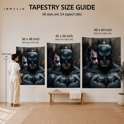 Batman & Joker Dual Portrait Wall Tapestry – Premium Superhero Movie Wall Hanging & Home Decor in Pakistan