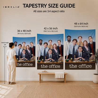 The Office Cast Group Poster Wall Tapestry | Premium Heavyweight Jute Fabric Wall Hanging