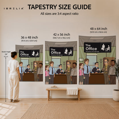 The Office Somehow We Manage Wall Tapestry | Premium Heavyweight Jute Fabric Wall Hanging