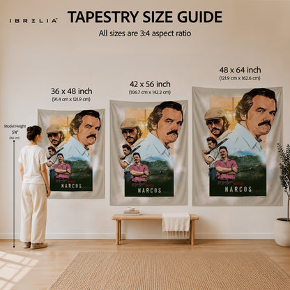 Narcos Pablo Escobar Collage Wall Tapestry | Premium Heavyweight Jute Fabric Wall Hanging