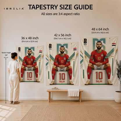 Mohamed Salah Egypt 2026 Wall Tapestry | Premium Heavyweight Jute Fabric Wall Hanging