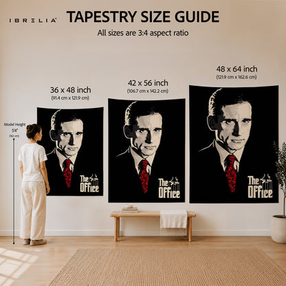 Michael Scott Portrait Wall Tapestry | Premium Heavyweight Jute Fabric Wall Hanging