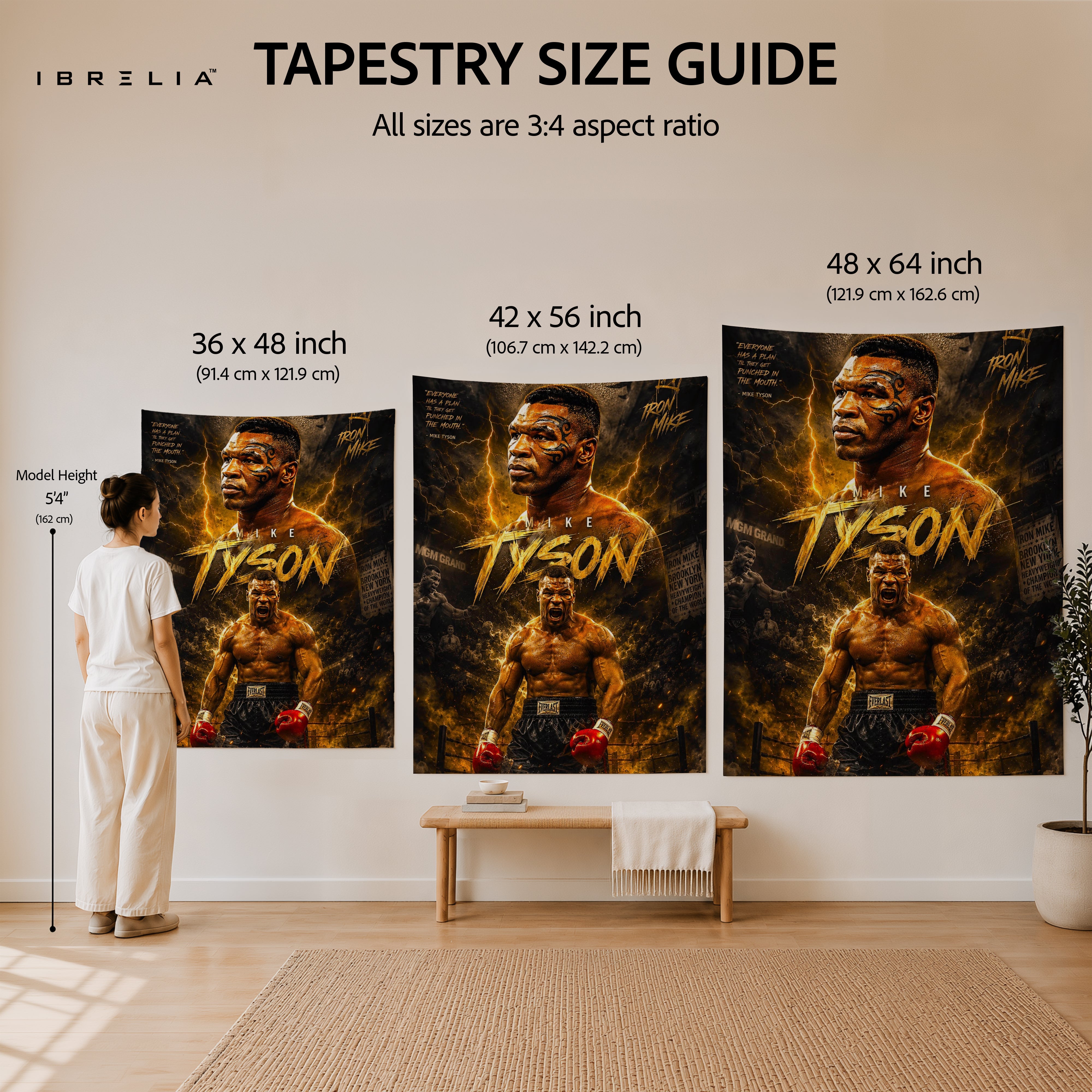 Mike Tyson Iron Mike Wall Tapestry | Premium Heavyweight Jute Fabric Wall Hanging