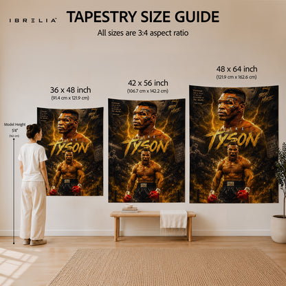 Mike Tyson Iron Mike Wall Tapestry | Premium Heavyweight Jute Fabric Wall Hanging