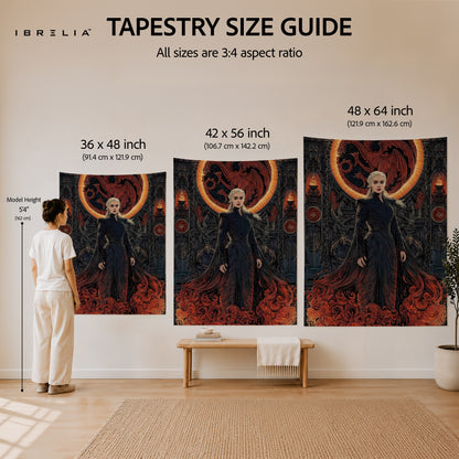 Daenerys Targaryen Game of Thrones Wall Tapestry | Premium Heavyweight Jute Fabric Wall Hanging