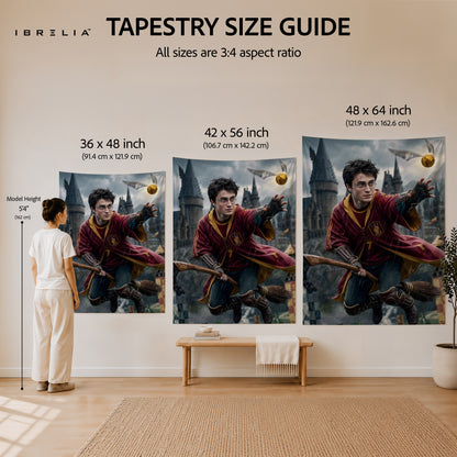 Harry Potter Golden Snitch Quidditch Wall Tapestry – Premium Fantasy Wall Hanging & Home Decor in Pakistan